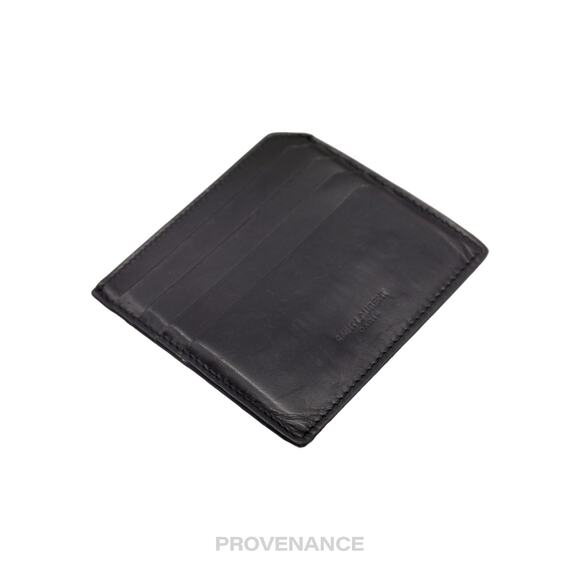 🔴 SLP Card Holder Wallet - Black Calfskin Leather - Picture 4 of 7